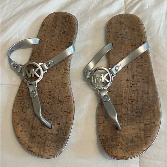 Michael Kors Silver Sandals - Picture 1 of 2